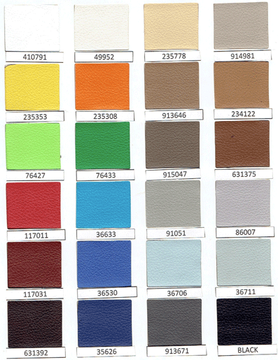 Synthetic Leather Color Chart